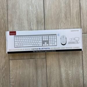 Macally Aluminum Bluetooth Keyboard Mouse Combo Sealed Rechargeable Multi-Device
